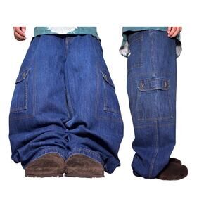 Y2k Rocawear BAGGY denim jeans mens Size 40x32 skater type ( Broken Zipper )